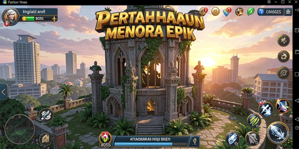 Tampilan aksi seru dalam gameplay Tower Defense 8055.