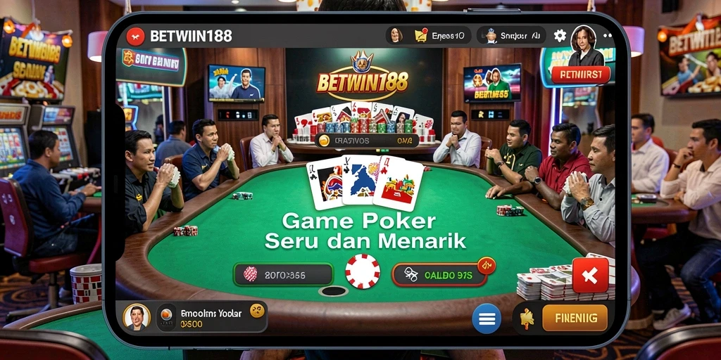 Screenshot gameplay BETWIN188 menampilkan suasana permainan Poker yang seru.