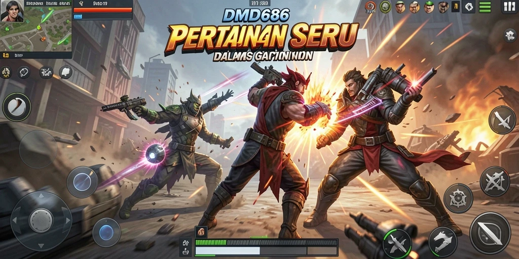 Screenshot DMD686 menunjukkan aksi mendebarkan dalam game Action.