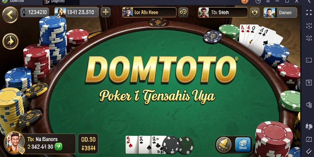 Tampilan gameplay seru dalam DOMTOTO yang menampilkan aksi Poker.