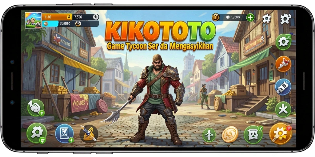 Tampilan gameplay KIKOTOTO dengan elemen Tycoon yang menarik.
