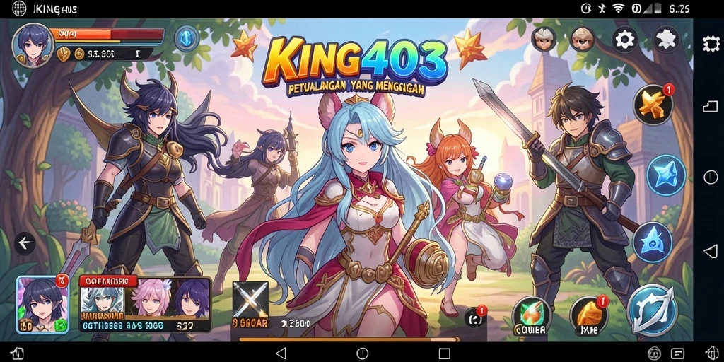 Screenshot gameplay KING403 dengan aksi karakter anime seru.