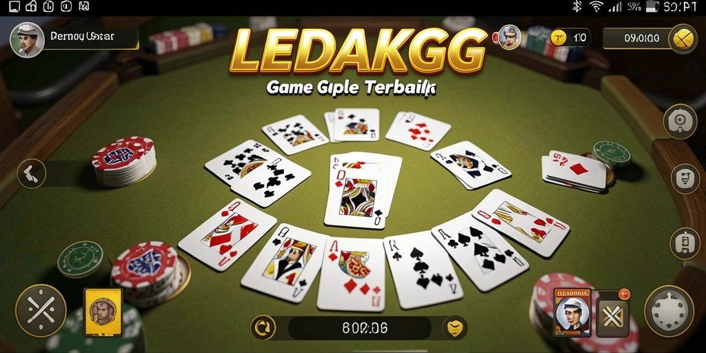 Tampilan gameplay seru dalam game Gaple LEDAKGG.
