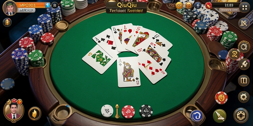 Screenshot gameplay QiuQiu MPO303 yang menegangkan.