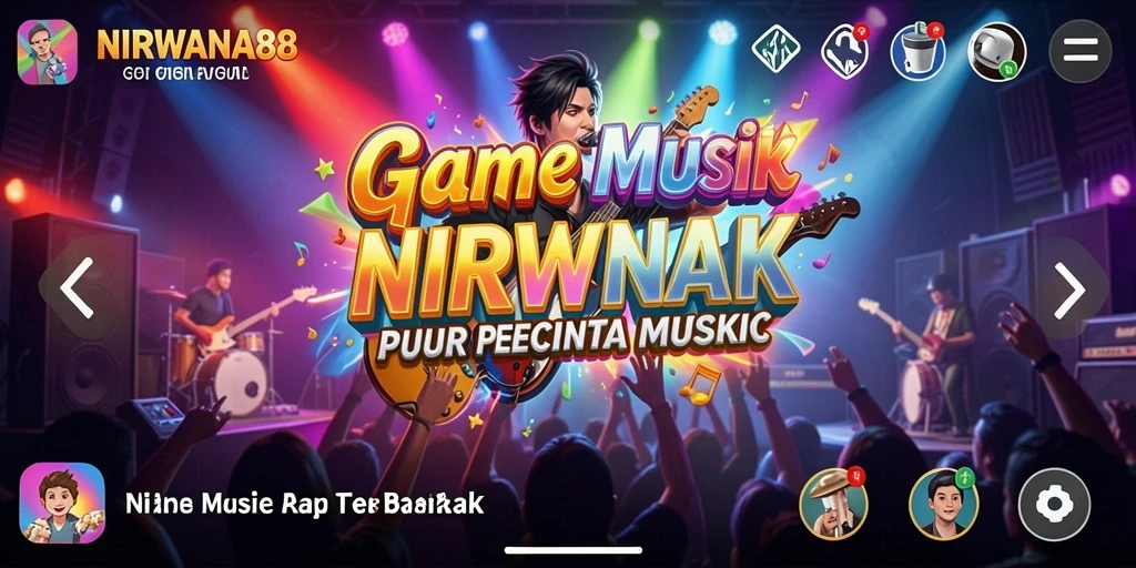 Tampilan gameplay NIRWANA88 dengan notasi musik yang interaktif.