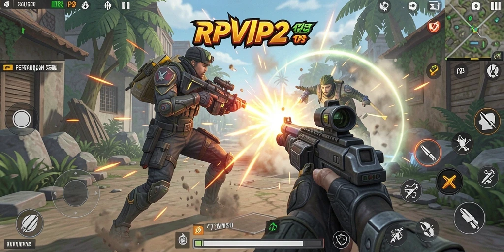 Tampilan seru gameplay RPVIP2 dalam aksi TPS.