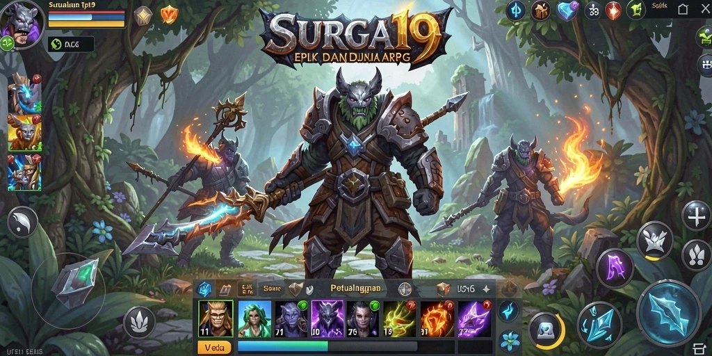Tangkapan layar utama gameplay menunjukkan pertarungan seru di dunia ARPG.