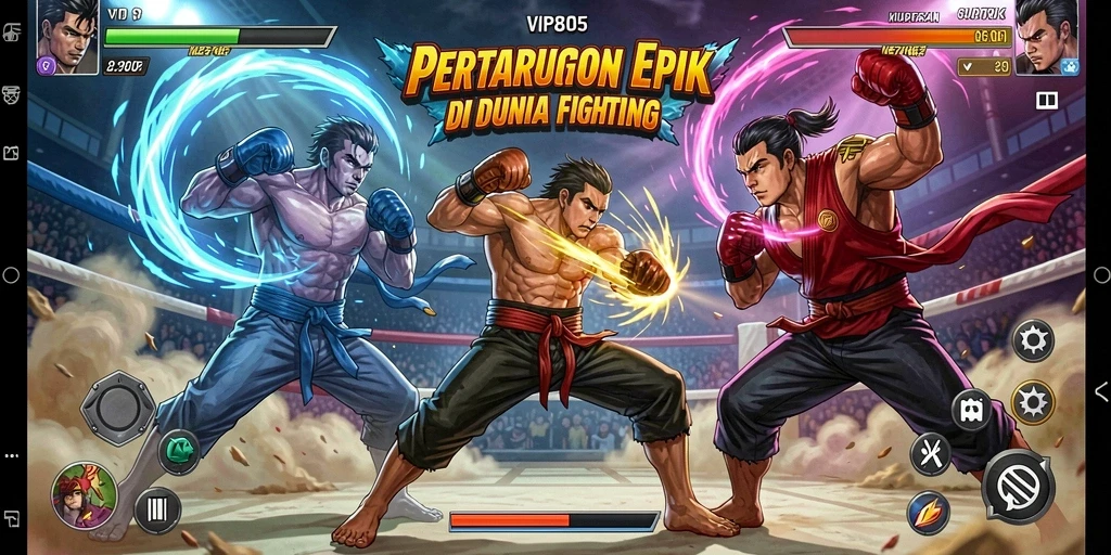 Screenshot dari pertarungan menegangkan di VIP805.